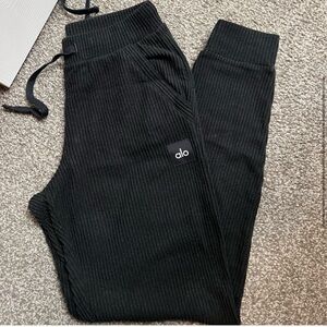 ALO Yoga Black Ribbed Pants